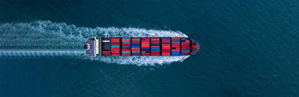 istock Aerial view container cargo ship sea freight shipping, Global business industry import export logistic transportation international by container cargo ship, Container cargo ship commercial freight. 2168206002