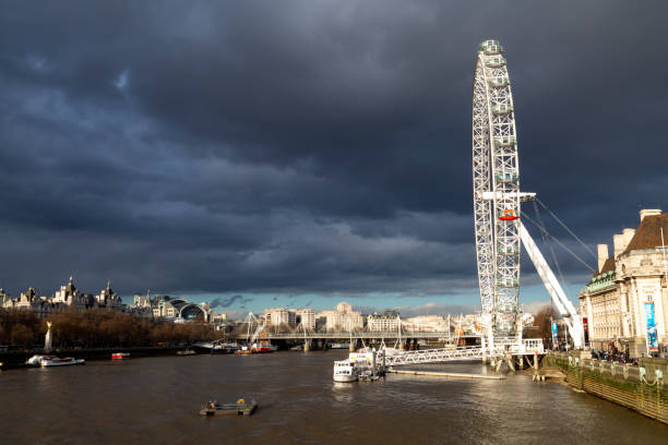London, UK - May 26, 2025 : View of the London Eye, also known as the Millenium Wheel in London UK
