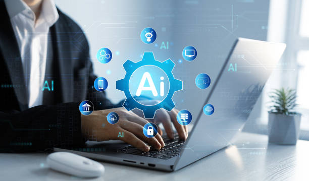 istock Ai with enter command prompt for generates something and technology transformation.Ai applications development concept.Artificial Intelligence and data analytics, robotic process. 2168215141