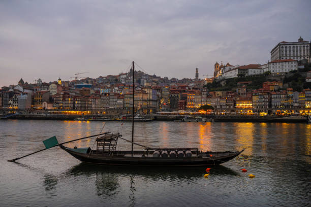 Enjoying the beauty of the Douro River, a boat sailing between mountains in Miranda do Douro, Portugal