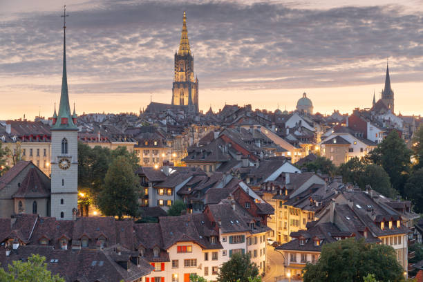 istock Berne, Switerland Old Town at Dusk 2168216023