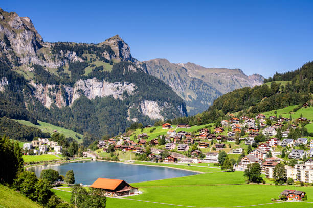 istock Engelberg, Switzerland with Eugenisee Lake 2168216241