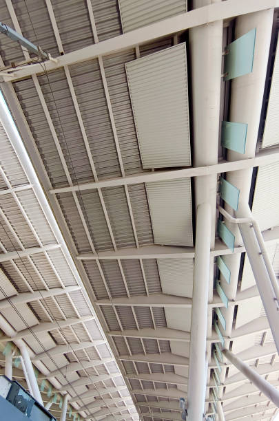 istock Modern Technological ceiling of the railway station. Vertical photo. 2168219914