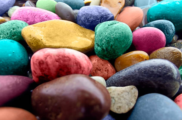 close-up a lot of colorful pebbles