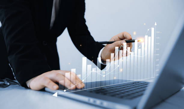 istock Growing graph and annual report for a successful development.Business arrow chart diagram, growth strategy and achieving goals with the rising arrow.Business strategy development and efficiency growth 2168219988
