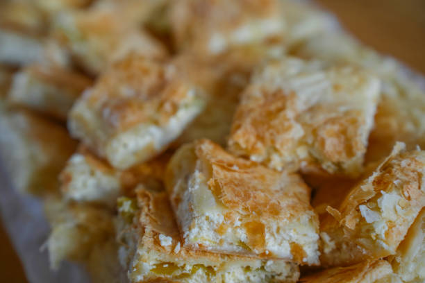 istock Homemade puff pastry stacked on a plate 2168222814