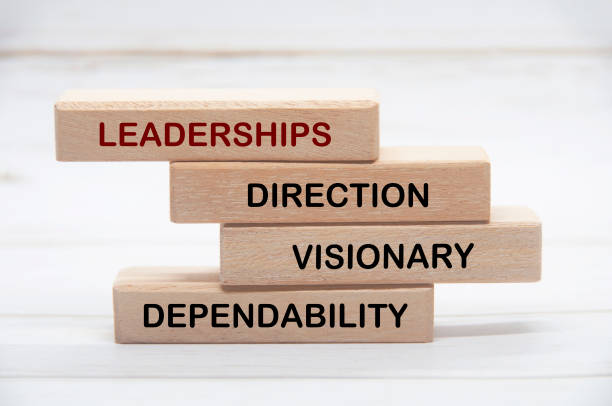 istock Leaderships direction, visionary and dependability text on wooden blocks. Leaderships concept 2168227693