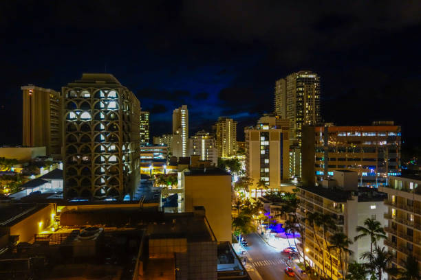 Cebu beach, Philippines. A tourist centre which is a well known spot for tourists and backpackers. This is a view at night near the beach.