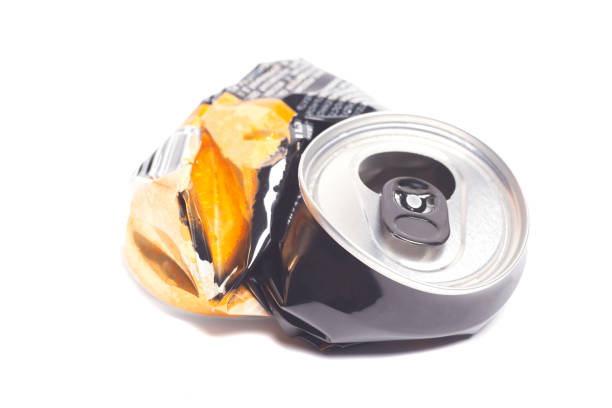 istock Empty crumpled can from energy drink or beer 2168247129