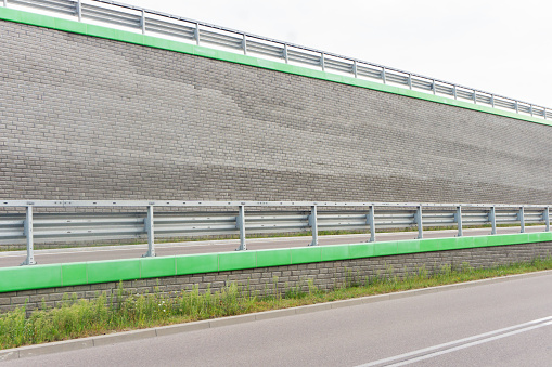 Highway Ramp Wall Highway Background Cxit Ramp From Highway With Gray Brick Wall ...