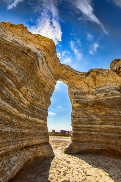 Monument Rocks National Natural Landmark is located in Gove County, Kansas.  Monument Rocks was designated as the first National Natural Landmark in Kansas back in 1968 and in 2006 was voted one of the 8 natural wonders of the state.  Monument Rocks is located 20 miles south of the town of Oakley and about 4 miles east of U.S. 83.