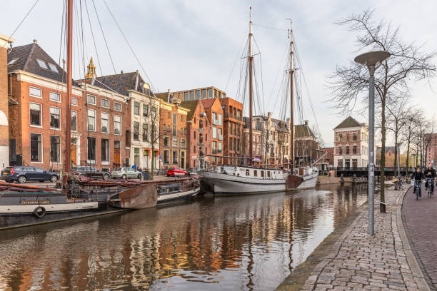 Groningen, Netherlands - March 20, 2014: Streets of the town, on March 20, 2014 in Groningen