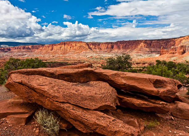 istock Broken and Eroded Slabs Of Sandstone With The Waterpocket Fold 2168283475