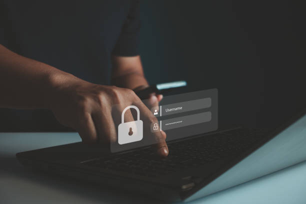 istock Man hand enter a one time password for validation process on laptop, Mobile OTP secure Verification Method, 2-Step multiple factor authentication, Concept cyber security safe data protection business. 2168294962