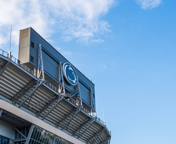 State College, Pennsylvania, USA June 12, 2024 The Penn State University logo on Beaver Stadium on a sunny spring day