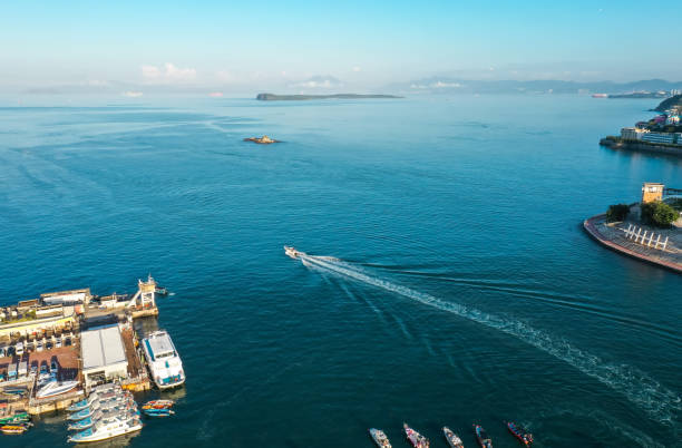 The Aerial View of Namlea City, Buru Island, Maluku, Indonesia