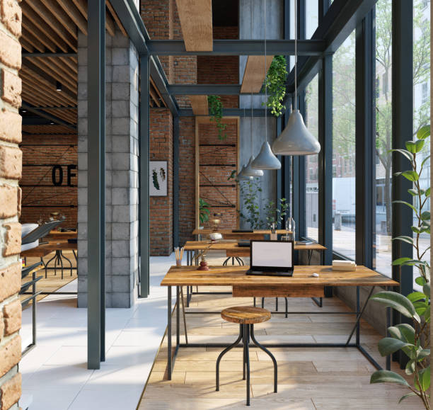 istock open office space with wooden floors and brick walls 2168320271