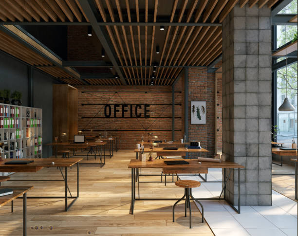 istock open office space with wooden floors and brick walls 2168320272