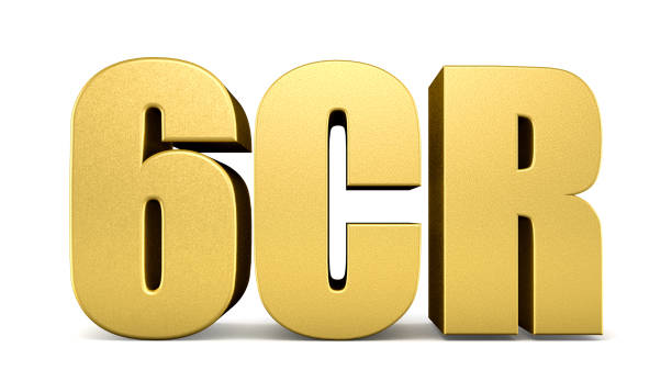 istock 3d golden 6cr isolated on background. 3d illustration. 2168330001