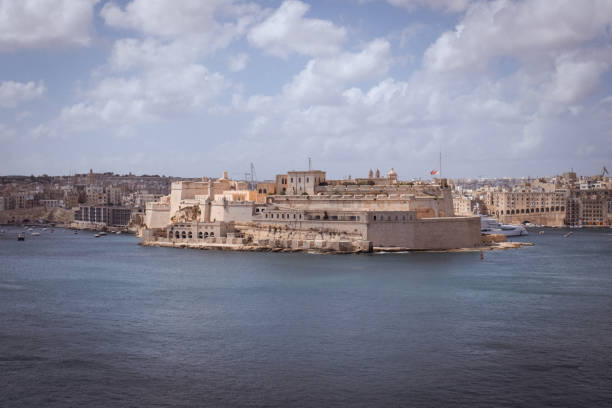 istock Valletta's skyline with beautiful blue Mediterranean shore waters in the harbour 2168334715