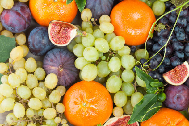 istock Close-up fruit background. Colorful Fresh Fruit mix 2168360882