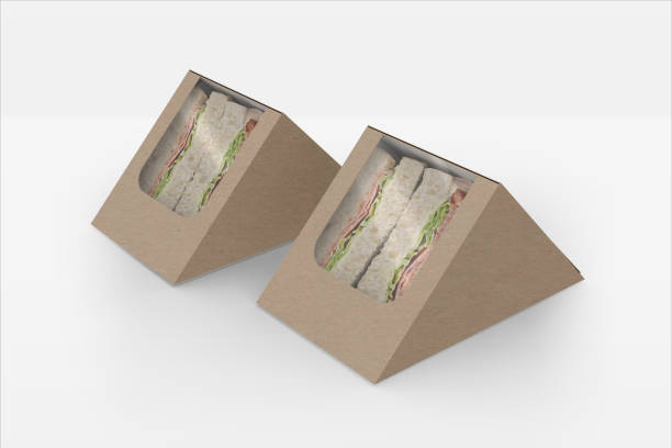 istock paper box for fast food package on a white background, mock up 2168360887