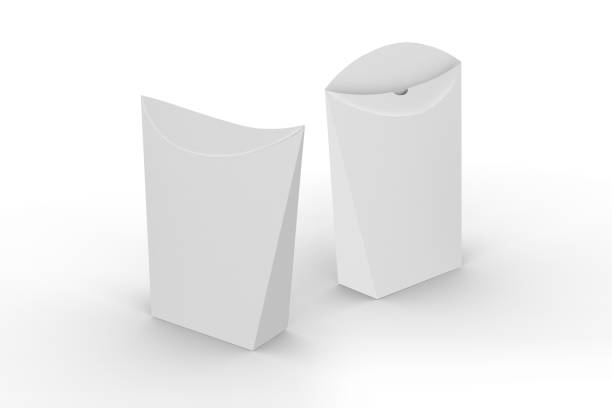 paper box for fast food package on a white background, mock up
