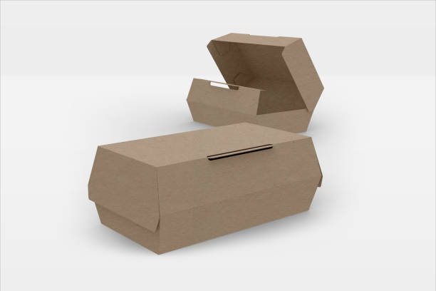 istock paper box for fast food package on a white background, mock up 2168361061