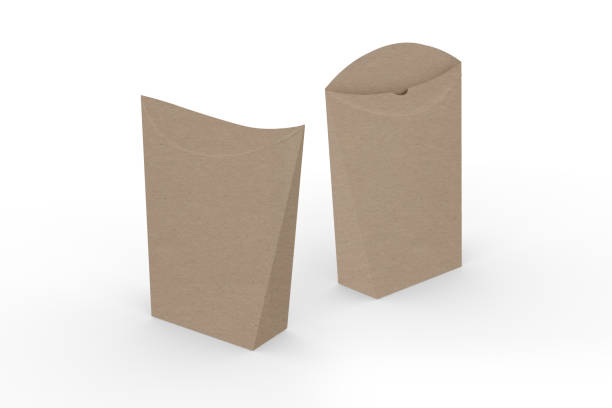 istock paper box for fast food package on a white background, mock up 2168361101
