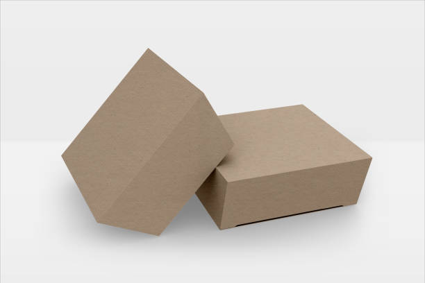 istock paper box for fast food package on a white background, mock up 2168361152
