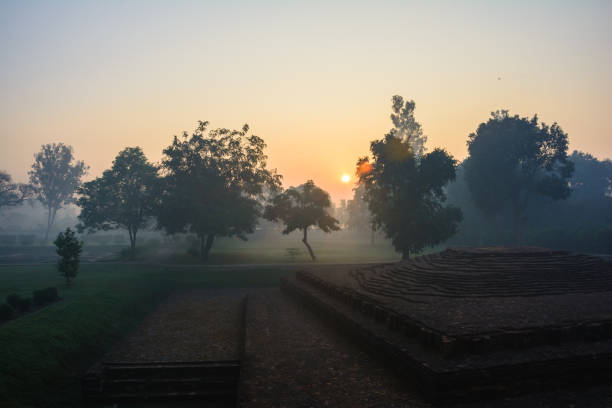 Morning light at Kushinagar (a place Buddha attained Parinirvana), India