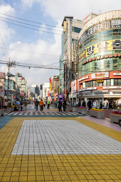 Seoul, South Korea - October 24 2024: hongdae shopping district in seoul city, south korea.