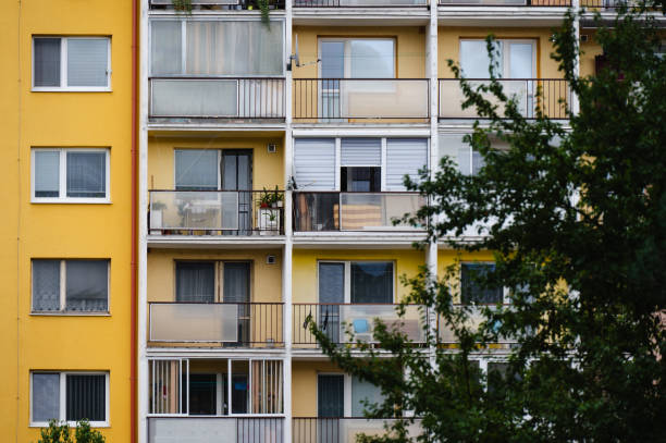istock urban apartment building with balconies 2168375357