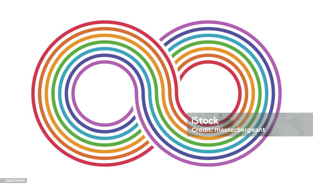 7 Line Color 7 Lines Rainbow Colored Infinity Symbol Stock Illustration - Download ...
