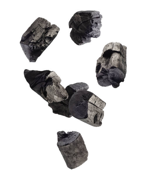 istock Charcoal forms an abstract figure in space. Isolated on white 2168388073