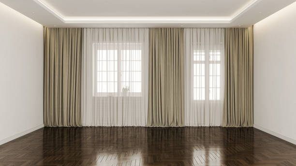 istock Large luxury modern bright interiors Living room mockup illustration 3D rendering image 2168390360