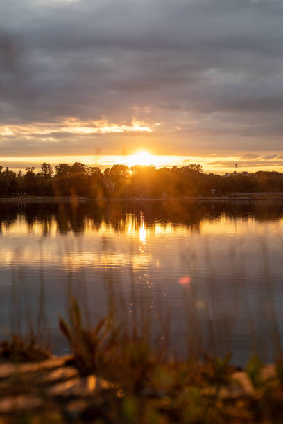 istock view of natural pond at summer sunset 2168396341