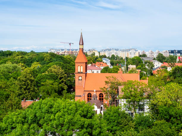 istock Zelenogradsk town with Transfiguration church 2168396449