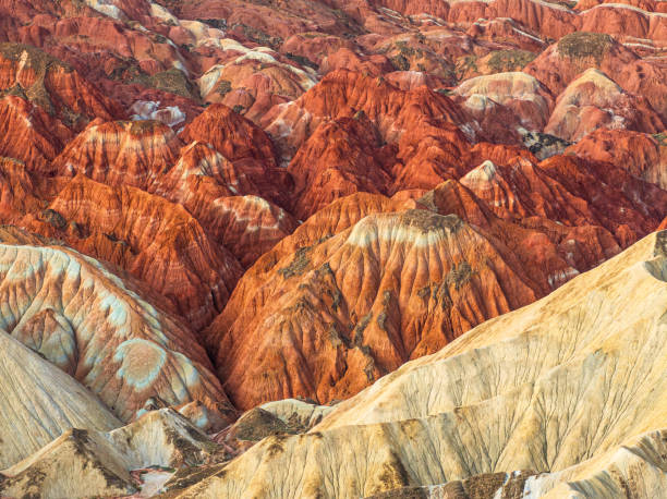 Colorful Danxia Landform Danxia Landform, Colorful Danxia, Gansu, China zhangye danxia geopark china stock pictures, royalty-free photos & images