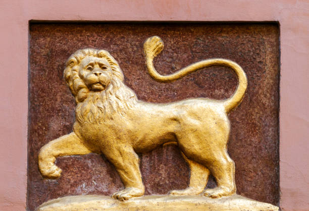istock Lion relief on a wall in Prague 2168402039