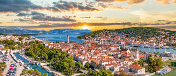 Trogir Skyline Aerial near Split, Croatia