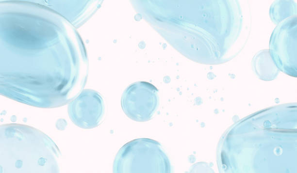 istock Water drop floating in the air liquid mass shapeless 3d illustration liquid 2168404721
