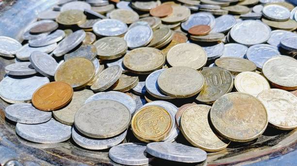 istock metal old coins. silver coin 2168407092