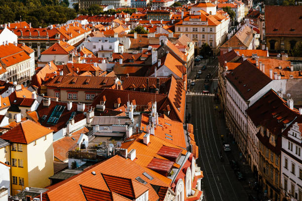 istock High angle view of a city street 2168409362