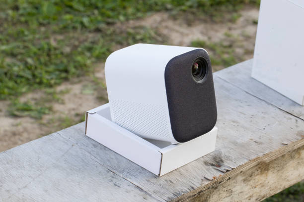 istock A video projector for use in the home and outdoors. 2168409891