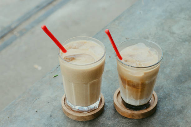 istock Iced coffee milk with palm sugar on a table 2168413220