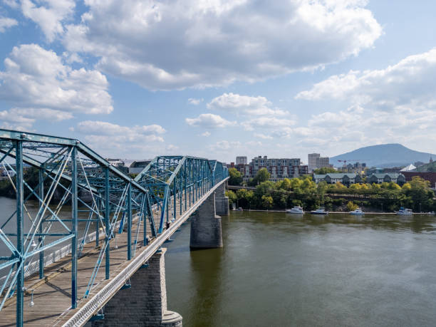 Walnut Street Bridge over the Tennessee River in Downtown Chattanooga Tennessee TN