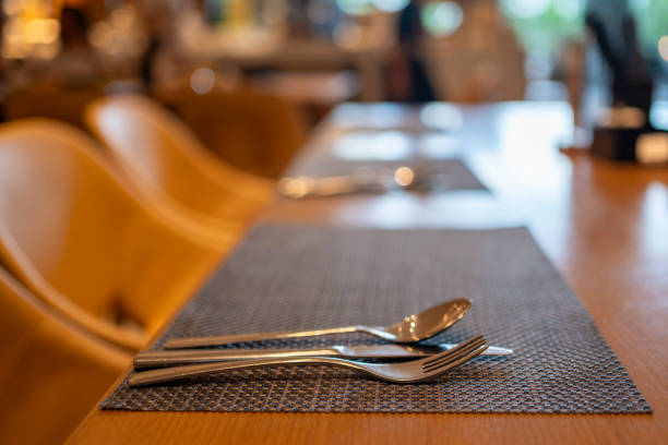 istock Tables, chairs and tableware in the restaurant 2168417923