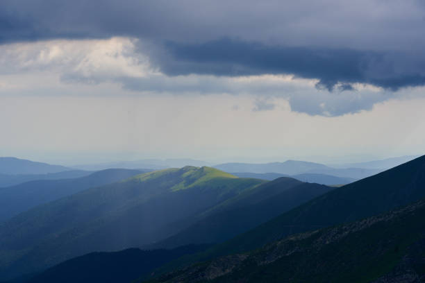 Highlands in the summer, landscape shot of beautiful high mountain range