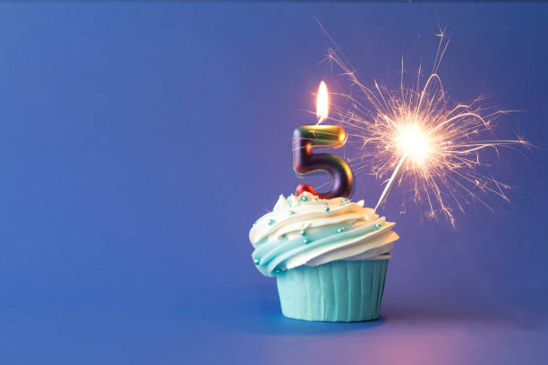 istock Happy Birthday Cupcake for a 5 Year Old 2168448348